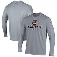 NCAA Under Armour Grey South Carolina Gamecocks Football Performance Long Sleeve T-Shirt