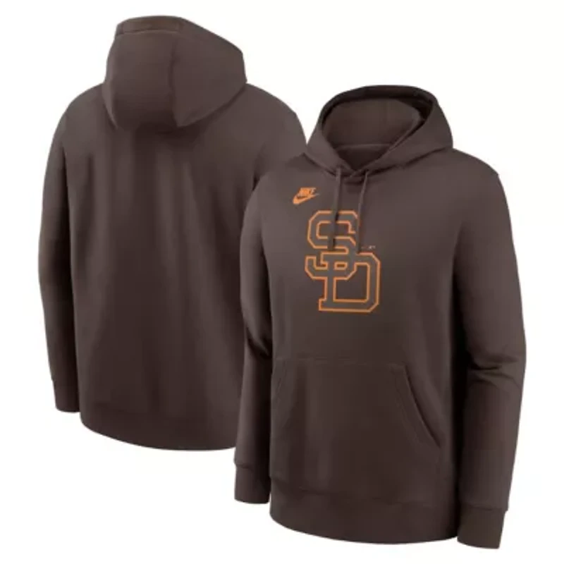 MLB Nike San Diego Padres Cooperstown Collection Logo Club Pullover Hoodie