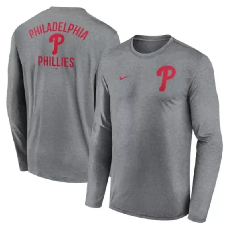 MLB Nike Philadelphia Phillies 2-Hit Legend Dri-FIT Long Sleeve T-Shirt