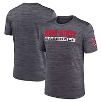 NCAA Nike Ohio State Buckeyes Velocity Baseball Wordmark Stack Dri-FIT T-Shirt
