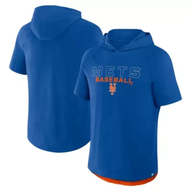 MLB Fanatics New York Mets Clubhouse Optimal Play Raglan Hoodie T-Shirt