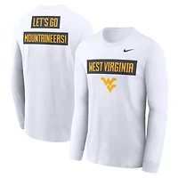NCAA Nike West Virginia Mountaineers Two-Hit Classic Location Long Sleeve T-Shirt