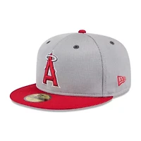 MLB Gray/Red Los Angeles Angels 2025 Batting Practice 59FIFTY Fitted Hat