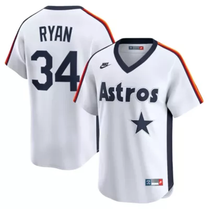 MLB Nike Nolan Ryan Houston Astros Throwback Cooperstown Collection Limited Jersey
