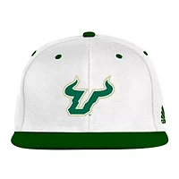 NCAA White/Green South Florida Bulls On-Field Fitted Hat