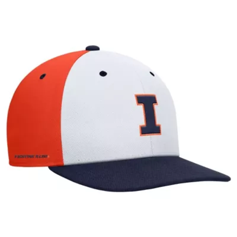 NCAA Nike White/Orange Illinois Fighting Illini Pro Performance Snapback Hat