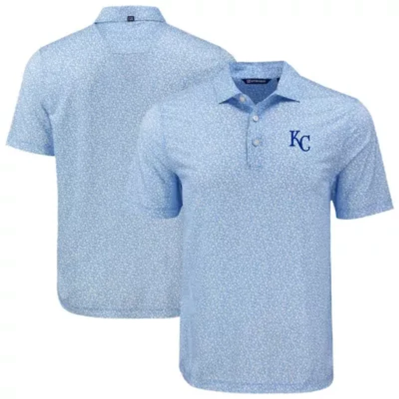 MLB Light Kansas City Royals Big & Tall Pike Eco Flora Print Recycled Polo