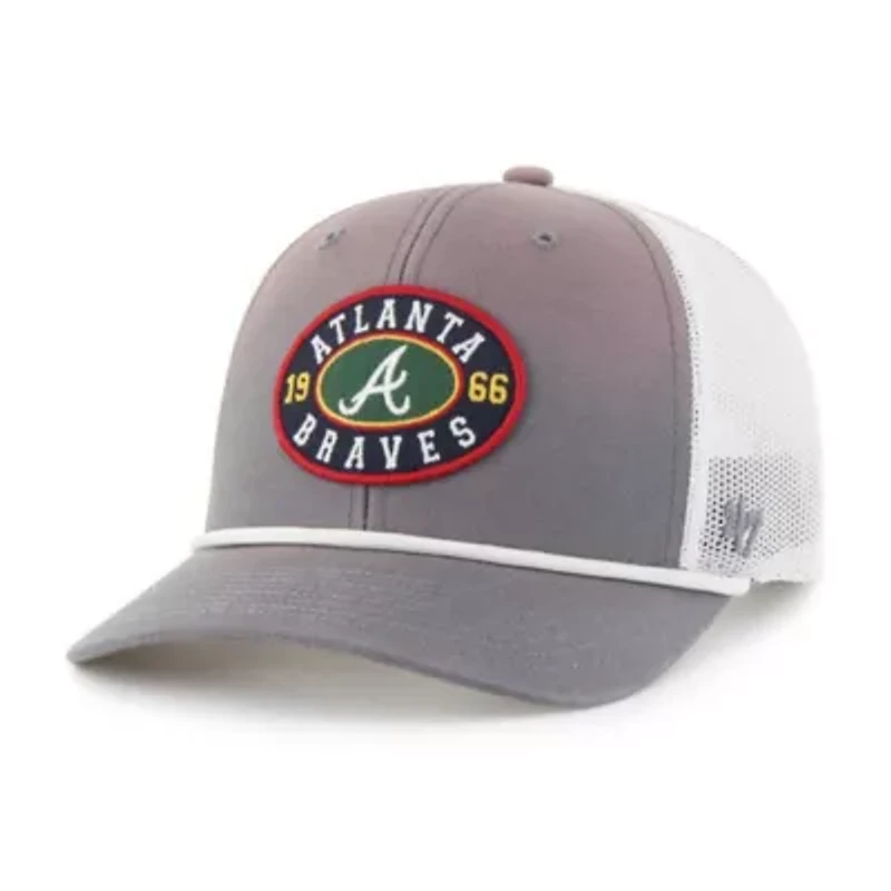 MLB Gray/White Atlanta Braves Tide Sweep Rope Trucker Adjustable Hat
