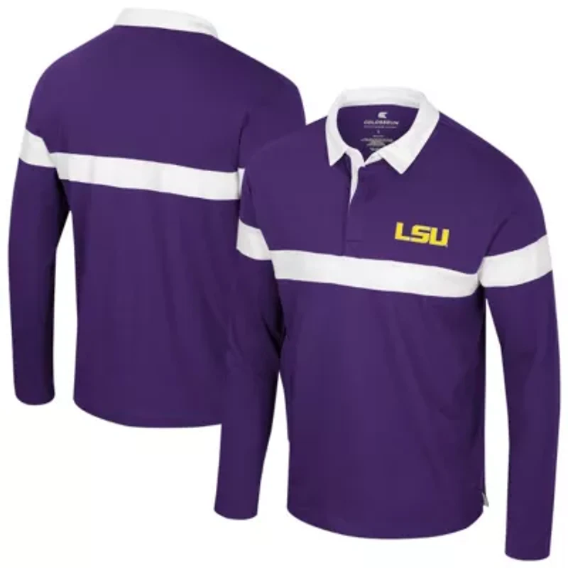 NCAA LSU Tigers Too Cool For School Long Sleeve Polo