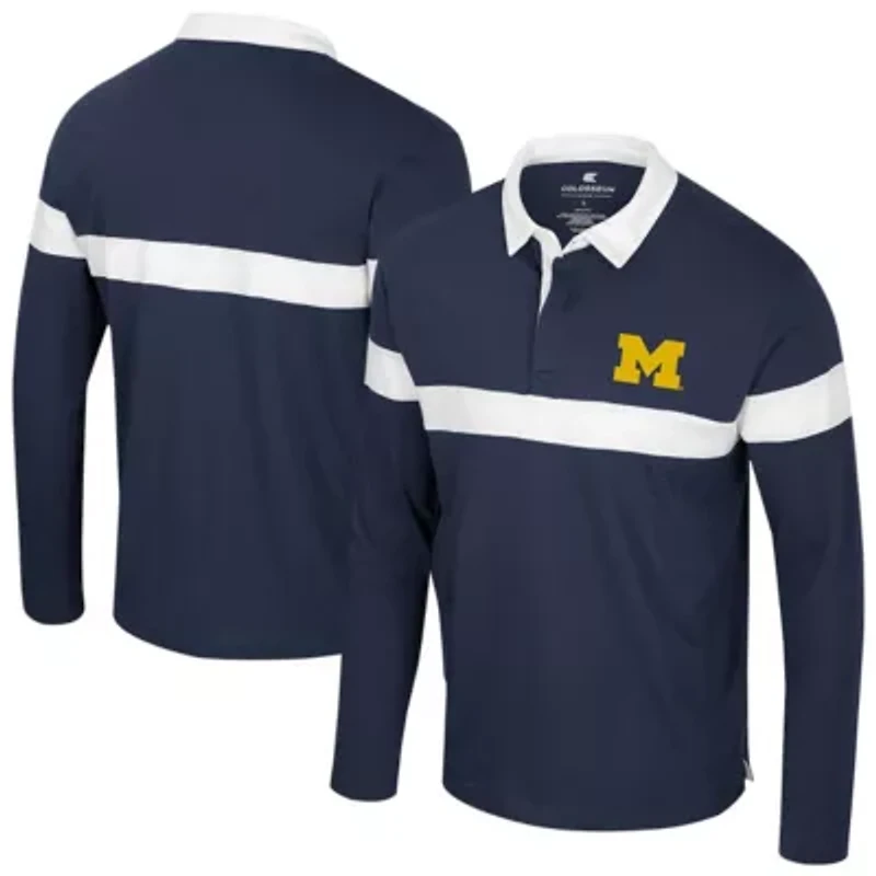 NCAA Michigan Wolverines Too Cool For School Long Sleeve Polo