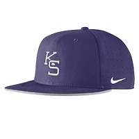 NCAA Nike Kansas State Wildcats 2025 On-Field True Performance Baseball Fitted Hat