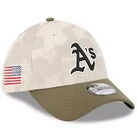 Oakland Athletics MLB Light Beige/Olive 2025 Armed Forces Day 39THIRTY Flex Hat
