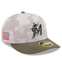MLB Light Beige/Olive Miami Marlins 2025 Armed Forces Day Low 59FIFTY Fitted Hat