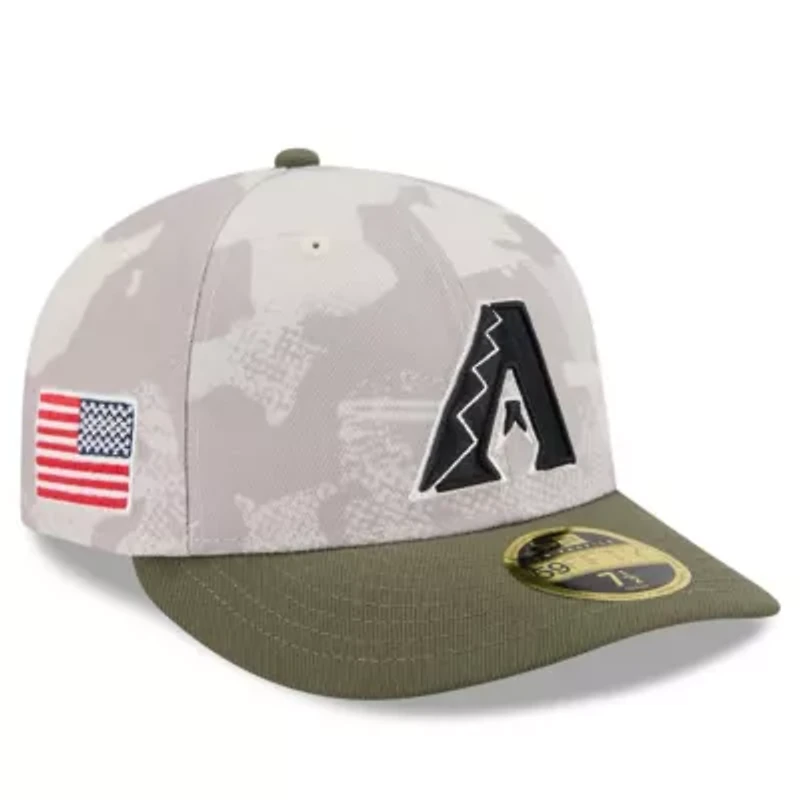 MLB Light Beige/Olive Arizona Diamondbacks 2025 Armed Forces Day Low 59FIFTY Fitted Hat