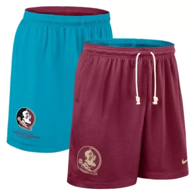 NCAA Nike Garnet/Turquoise Florida State Seminoles 2025 Sideline Reversible Dri-FIT Shorts