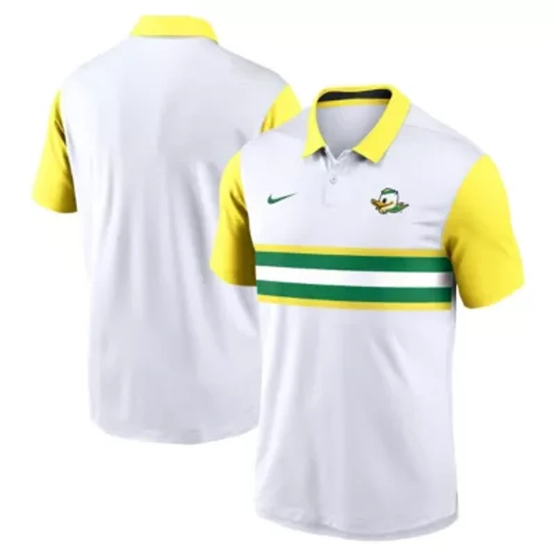 NCAA Nike White/Yellow Oregon Ducks Athletic Prep Alt Logo Vapor Dri-FIT Polo