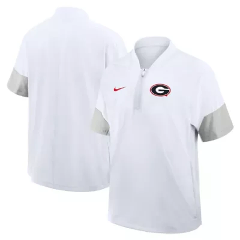 NCAA Nike Georgia Bulldogs 2025 Sideline Short Sleeve Quarter-Zip Coach Jacket