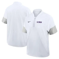 NCAA Nike LSU Tigers 2025 Sideline Short Sleeve Quarter-Zip Coach Jacket