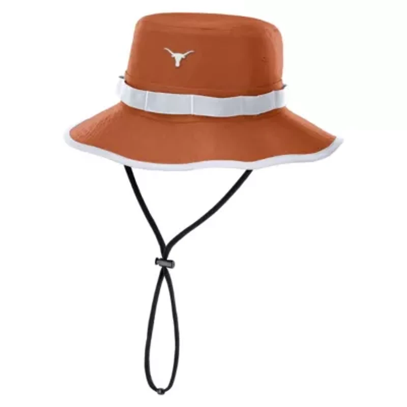 NCAA Nike Burnt Texas Longhorns 2025 Sideline Apex Boonie Performance Bucket Hat