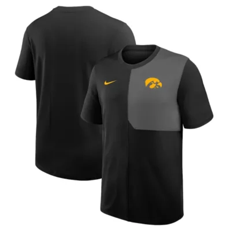 NCAA Nike Iowa Hawkeyes 2025 Sideline UV Dri-FIT Coach Shirt