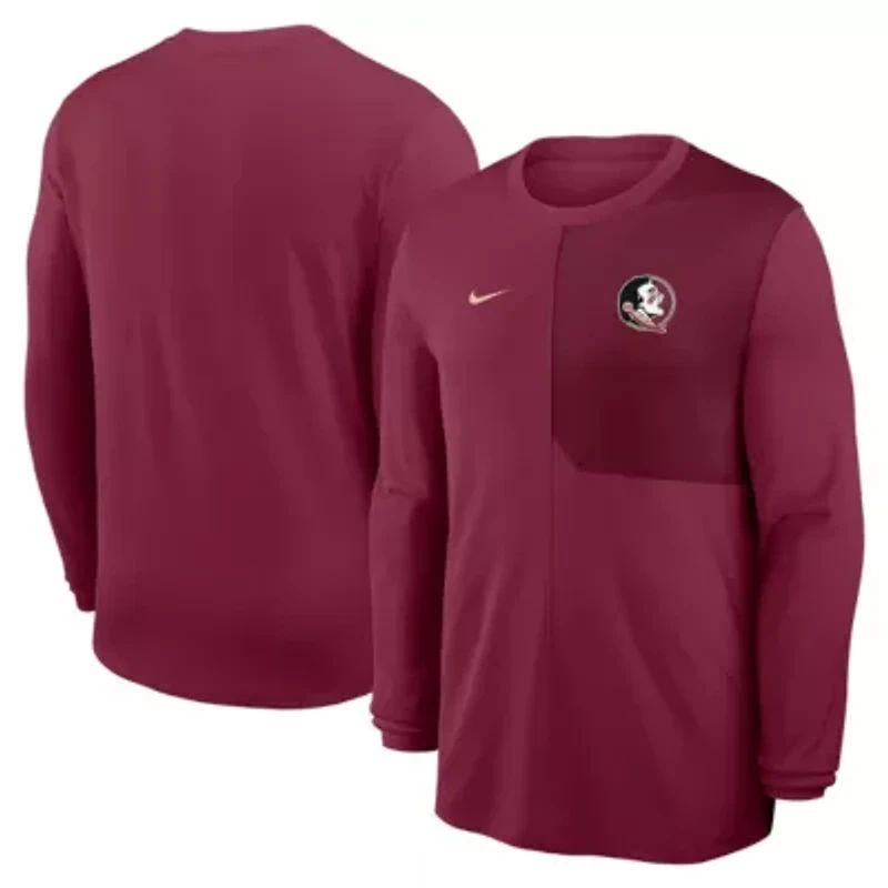 NCAA Nike Florida State Seminoles 2025 Sideline Coach UV Dri-FIT Long Sleeve Shirt