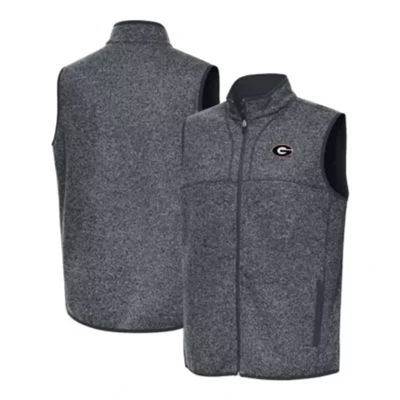 NCAA Heather Georgia Bulldogs Fortune Full-Zip Vest