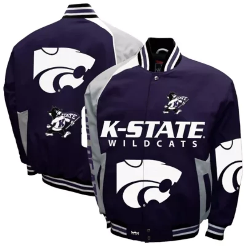 NCAA Franchise Club Kansas State Wildcats Spirit Cotton Twill Full-Snap Jacket