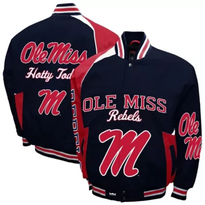 NCAA Franchise Club Ole Miss Rebels Spirit Cotton Twill Full-Snap Jacket