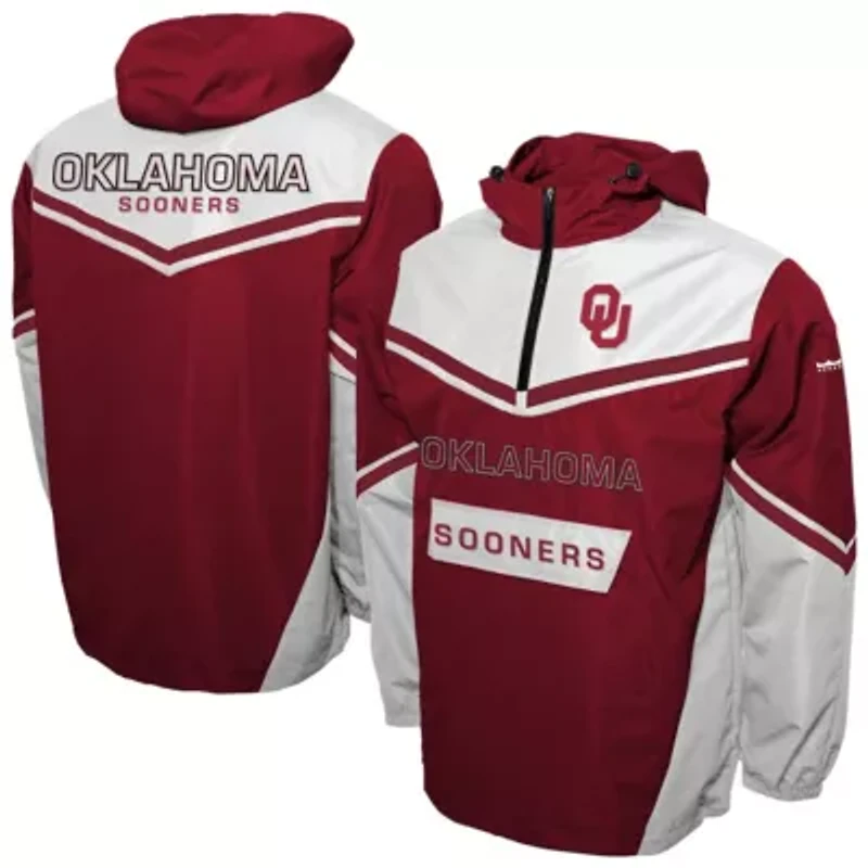 NCAA Franchise Club Oklahoma Sooners Action Anorak Half-Zip Jacket