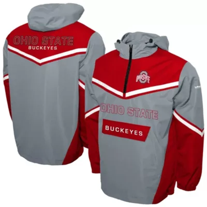 NCAA Franchise Club Ohio State Buckeyes Action Anorak Half-Zip Jacket