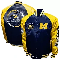 NCAA Franchise Club Michigan Wolverines Satin Full-Snap Jacket