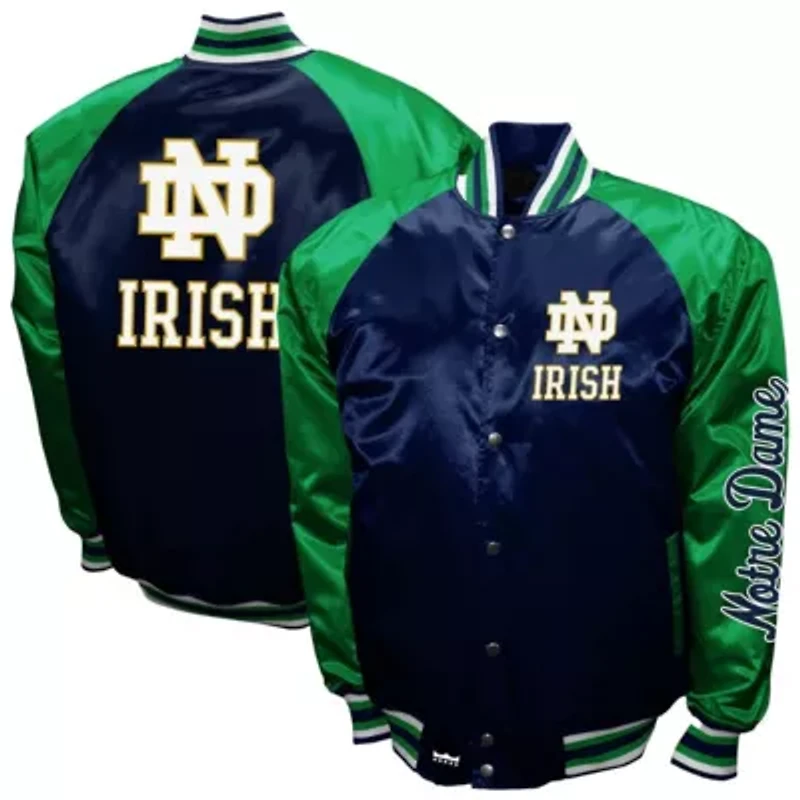 NCAA Franchise Club Notre Dame Fighting Irish Satin Full-Snap Jacket