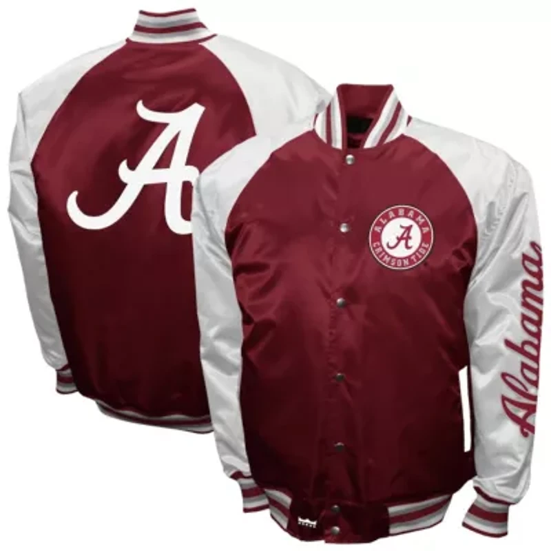 Alabama Crimson Tide NCAA Franchise Club Satin Full-Snap Jacket
