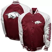 NCAA Franchise Club Arkansas Razorbacks Satin Full-Snap Jacket