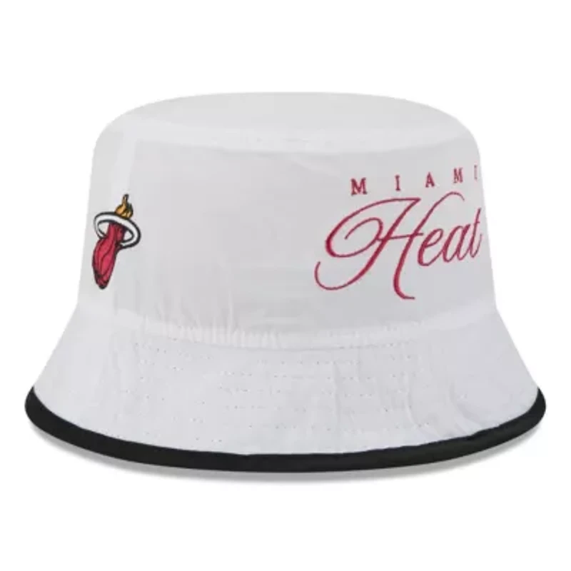 NBA White/Black Miami Heat 2025 Draft Nylon Bucket Hat