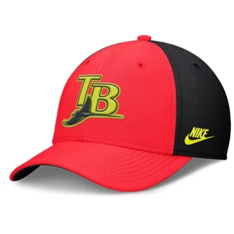 MLB Nike Crimson/Black Tampa Bay Rays Neon 90s Rise SwooshFlex Hat