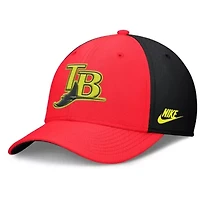 MLB Nike Crimson/Black Tampa Bay Rays Neon 90s Rise SwooshFlex Hat
