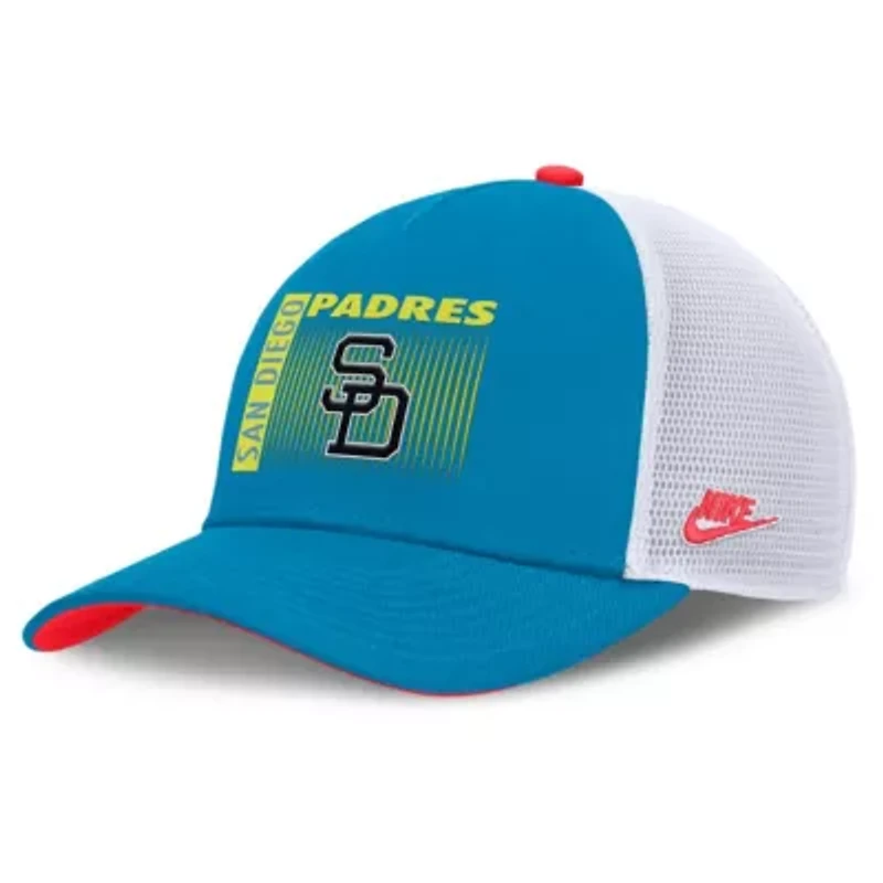 MLB Nike San Diego Padres Neon 90s Rise Structured Performance Adjustable Trucker Hat