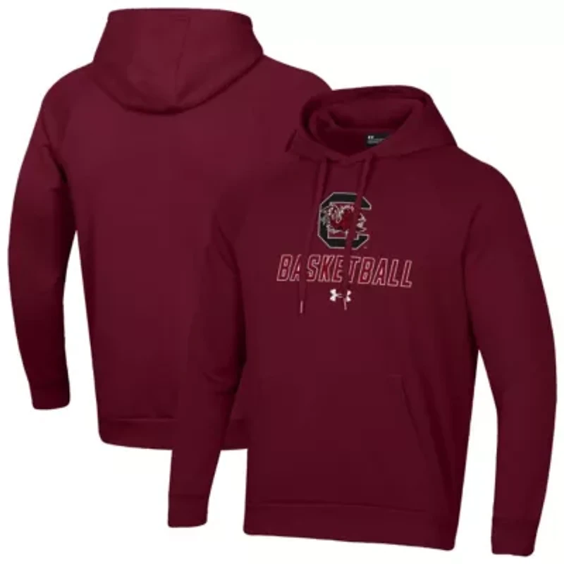 NCAA Under Armour South Carolina Gamecocks Basketball Rival Raglan Fleece Pullover Hoodie