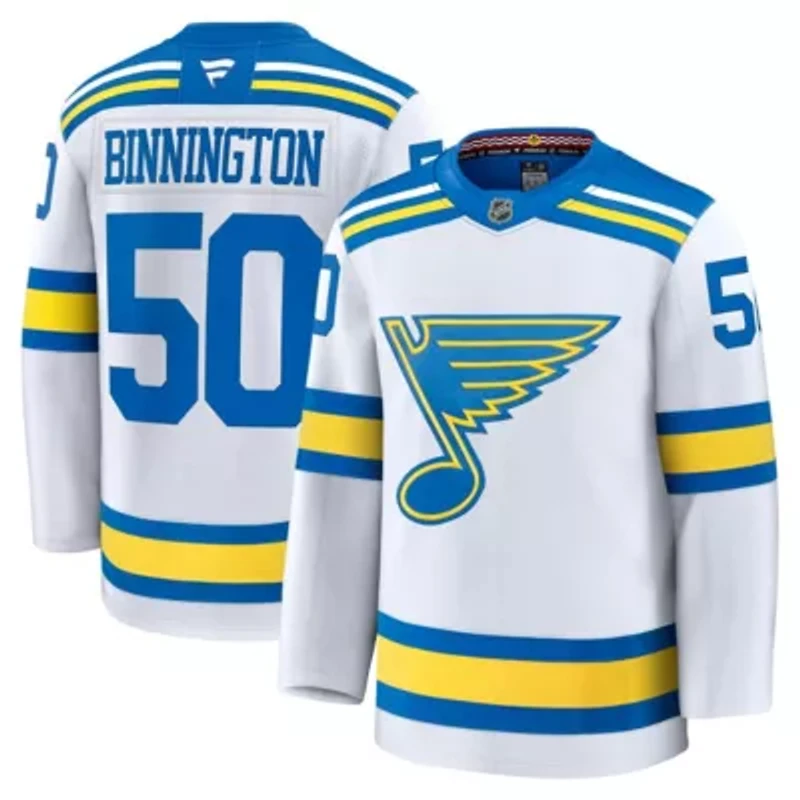 NHL Fanatics Jordan Binnington St. Louis Blues Away Premium Player Jersey