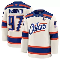 NHL Fanatics Connor McDavid Light Beige Edmonton Oilers Alternate Premium Jersey