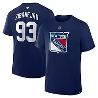 NHL Fanatics Mika Zibanejad New York Rangers Authentic Stack Name & Number T-Shirt
