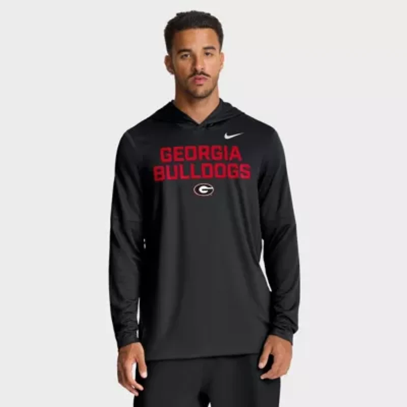 NCAA Nike Georgia Bulldogs 2025 Sideline Dri-FIT Long Sleeve Hoodie T-Shirt