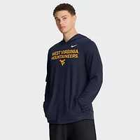 NCAA Nike West Virginia Mountaineers 2025 Sideline Dri-FIT Long Sleeve Hoodie T-Shirt