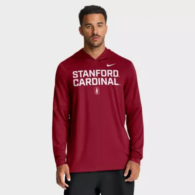 Stanford Cardinal NCAA Nike 2025 Sideline Dri-FIT Long Sleeve Hoodie T-Shirt