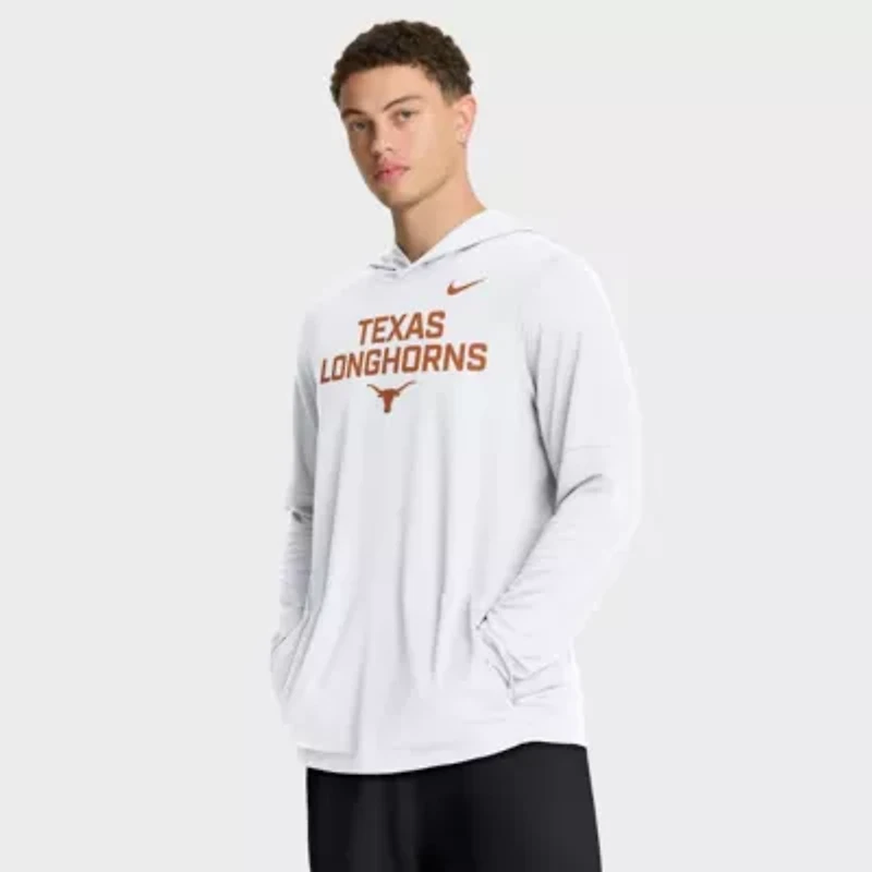 NCAA Nike Texas Longhorns 2025 Sideline Dri-FIT Long Sleeve Hoodie T-Shirt