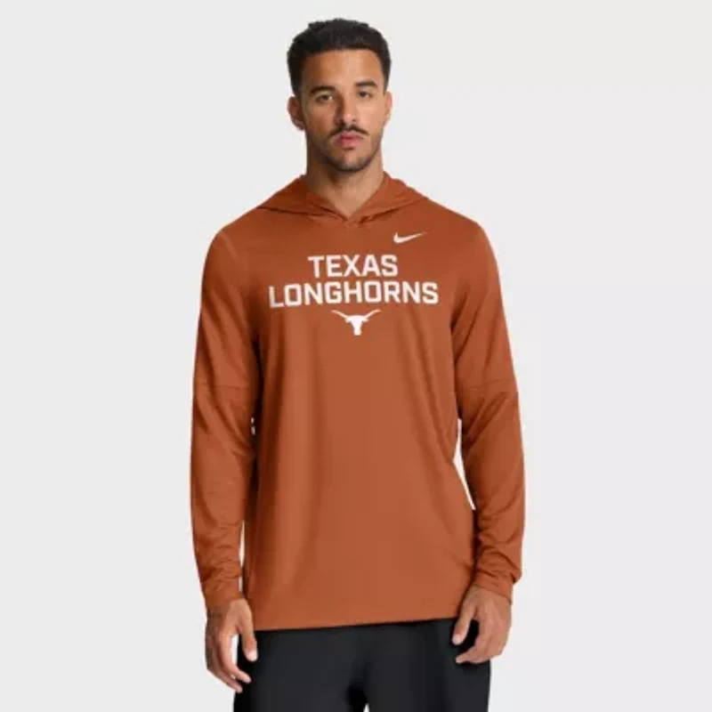NCAA Nike Texas Longhorns 2025 Sideline Dri-FIT Long Sleeve Hoodie T-Shirt