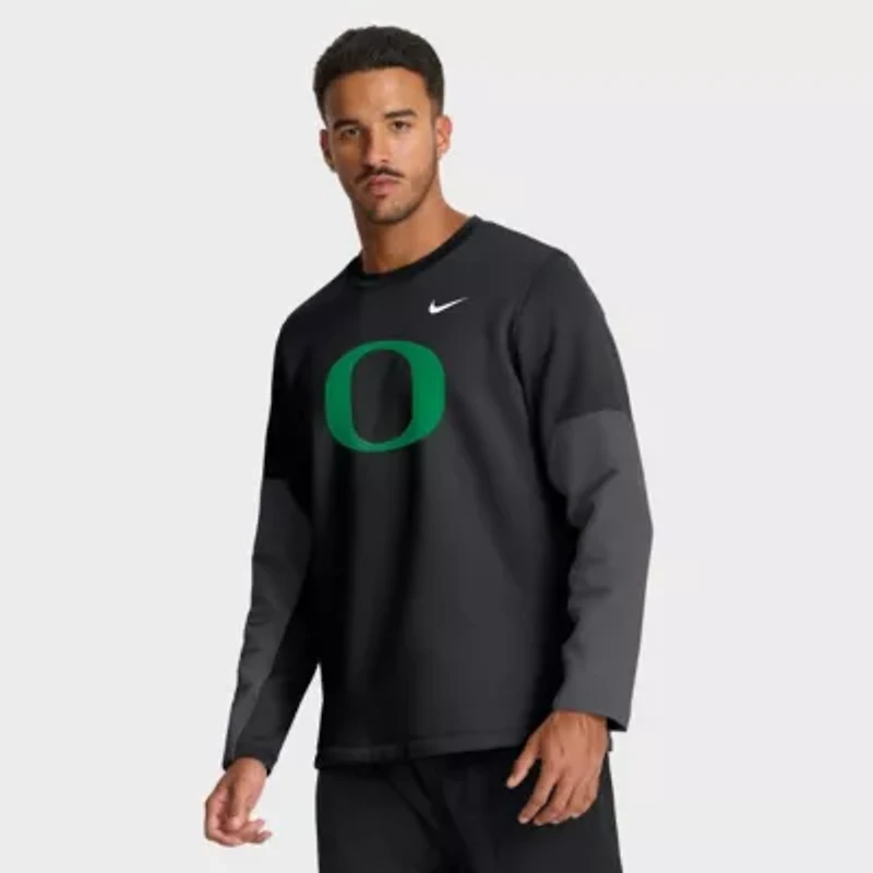 NCAA Nike Oregon Ducks 2025 Sideline Coach Therma-FIT Long Sleeve T-Shirt