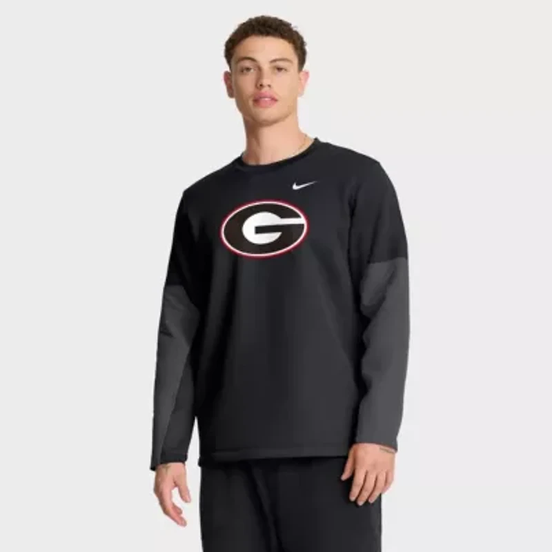 NCAA Nike Georgia Bulldogs 2025 Sideline Coach Therma-FIT Long Sleeve T-Shirt