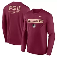 NCAA Nike Florida State Seminoles Primetime Campus 2-Hit Legend Dri-FIT Long Sleeve T-Shirt